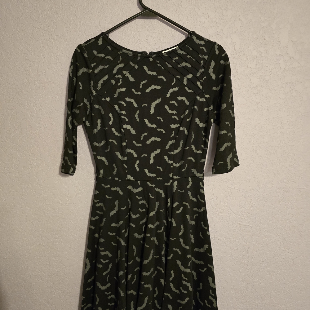 Unique Vintage Black and White Fit and Flare Dress
